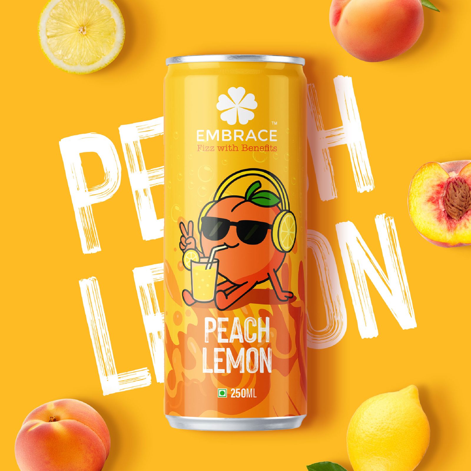 Embrace Nutrition Peach Lemon probiotic drink – calm, cozy, and refreshing with citrus flavor